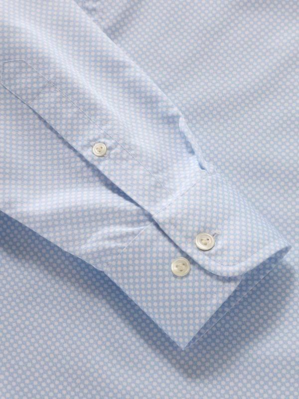 Bassano Sky Printed Full Sleeve Single Cuff Tailored Fit Classic Formal Cotton Shirt