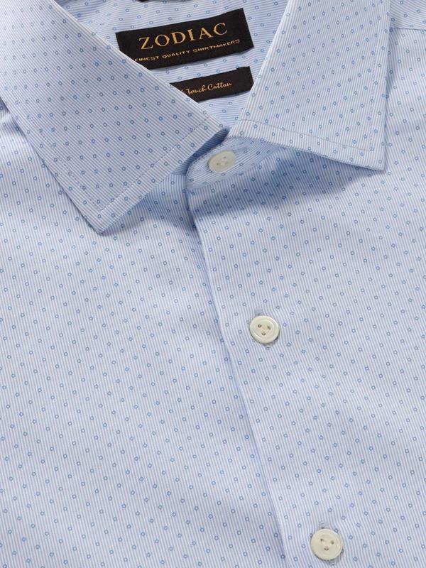 Bassano Sky Printed Single Cuff Tailored Fit Classic Formal Cotton Shirt
