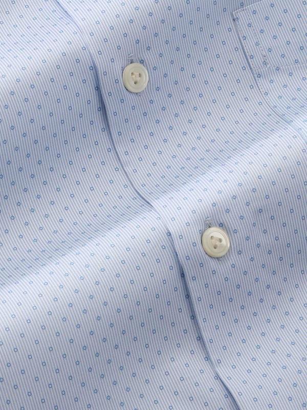 Bassano Sky Printed Single Cuff Tailored Fit Classic Formal Cotton Shirt