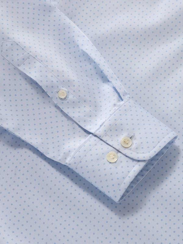 Bassano Sky Printed Single Cuff Tailored Fit Classic Formal Cotton Shirt
