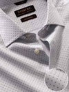 Bassano Light Grey Printed Full Sleeve Single Cuff Tailored Fit Classic Formal Cotton Shirt