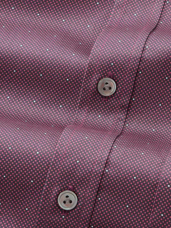 Bassano Maroon Printed Full Sleeve Single Cuff Classic Fit Dark Semi Formal Cotton Shirt