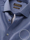 Bassano Navy Printed Full Sleeve Single Cuff Classic Fit Dark Semi Formal Cotton Shirt