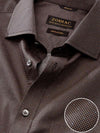 Bassano Ochre Printed Full Sleeve Single Cuff Classic Fit Dark Semi Formal Cotton Shirt