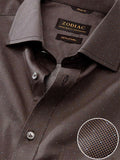 Bassano Ochre Printed Full Sleeve Single Cuff Classic Fit Dark Semi Formal Cotton Shirt