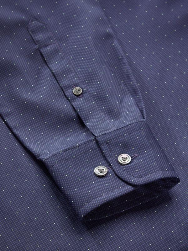 Bassano Purple Printed Full Sleeve Single Cuff Classic Fit Dark Semi Formal Cotton Shirt