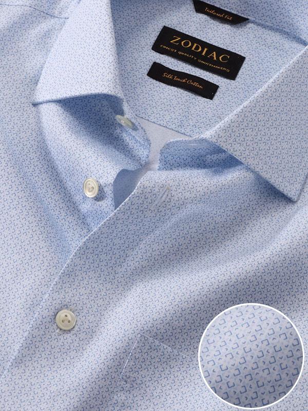 Bassano Sky Printed Full Sleeve Single Cuff Tailored Fit Classic Formal Cotton Shirt