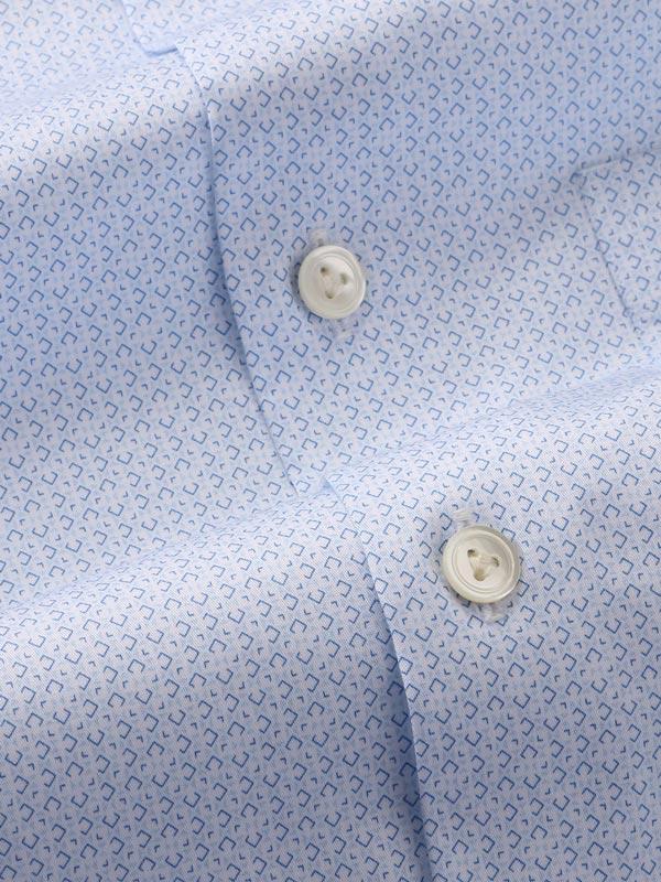 Bassano Sky Printed Full Sleeve Single Cuff Tailored Fit Classic Formal Cotton Shirt