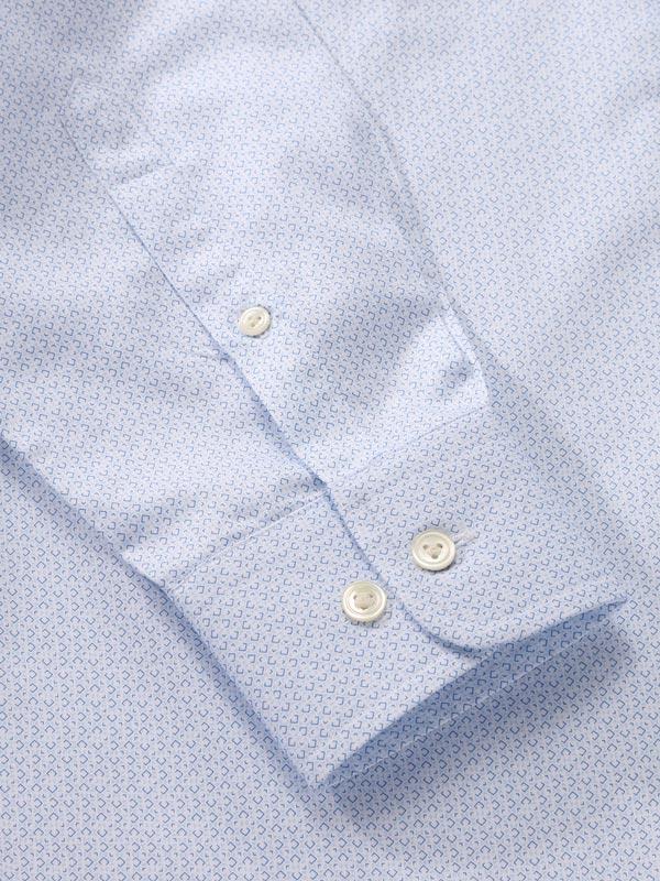 Bassano Sky Printed Full Sleeve Single Cuff Tailored Fit Classic Formal Cotton Shirt