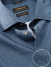 Bassano Navy Printed Full Sleeve Single Cuff Tailored Fit Dark Semi Formal Cotton Shirt