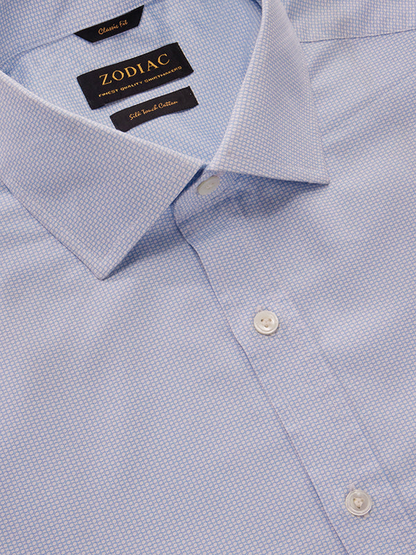Bassano Sky Printed Full Sleeve Double Cuff Classic Fit Classic Formal Cotton Shirt