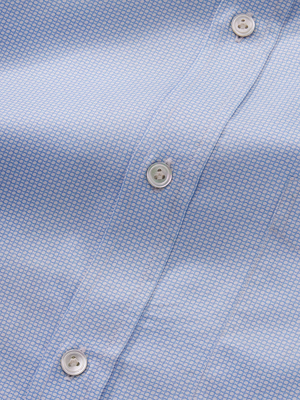 Bassano Light Grey Printed Full Sleeve Single Cuff Classic Fit Classic Formal Cotton Shirt
