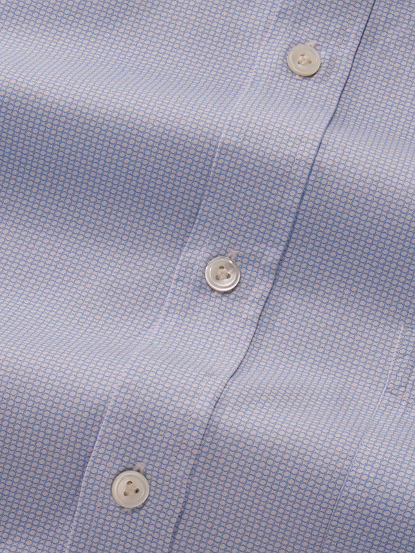 Bassano Sky Printed Full Sleeve Double Cuff Classic Fit Classic Formal Cotton Shirt