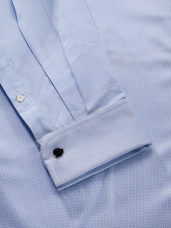 Bassano Light Grey Printed Full Sleeve Single Cuff Classic Fit Classic Formal Cotton Shirt