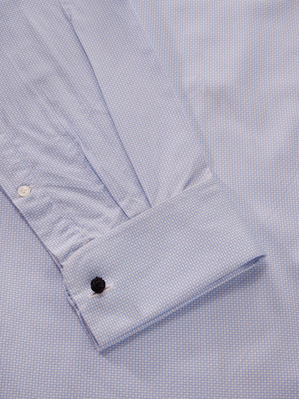 Bassano Sky Printed Full Sleeve Double Cuff Classic Fit Classic Formal Cotton Shirt