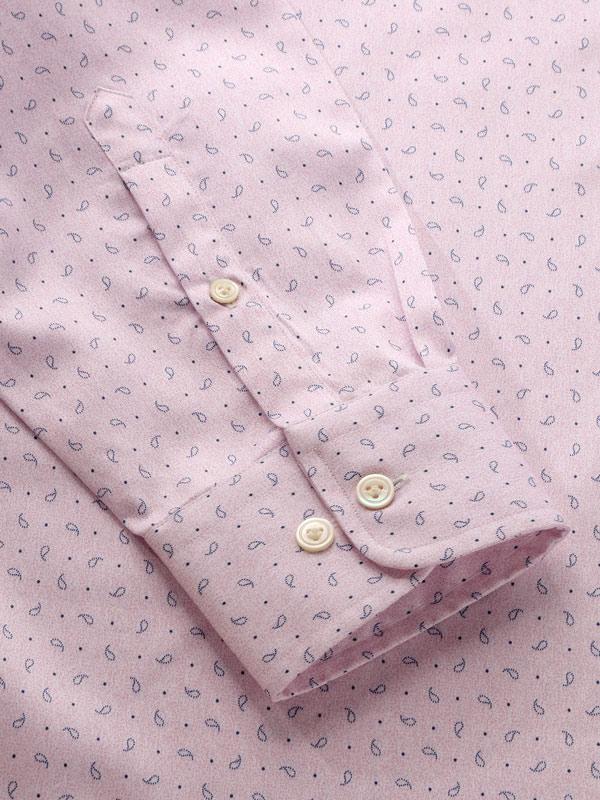 Bassano Pink Printed Full Sleeve Single Cuff Classic Fit Classic Formal Cotton Shirt