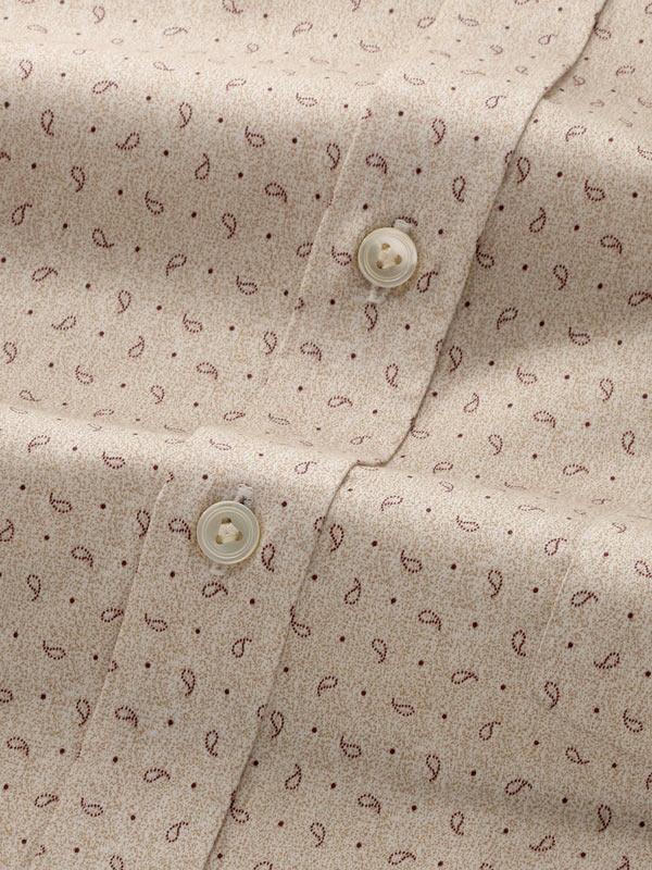 Bassano Sand Printed Full Sleeve Single Cuff Classic Fit Semi Formal Cotton Shirt