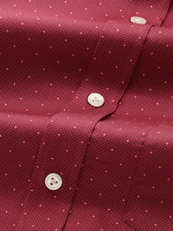 Bassano Dark Pink Printed Full Sleeve Single Cuff Classic Fit Dark Semi Formal Cotton Shirt