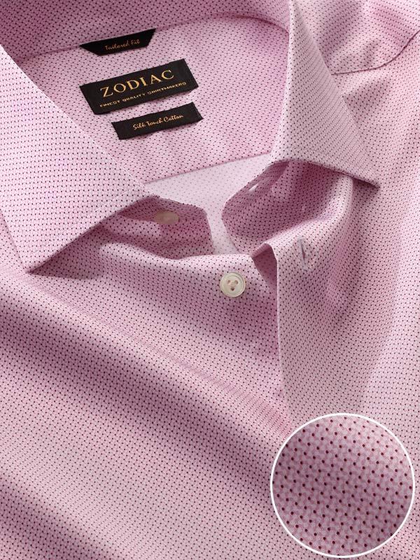 Bassano Pink Printed Full Sleeve Single Cuff Tailored Fit Classic Formal Cotton Shirt