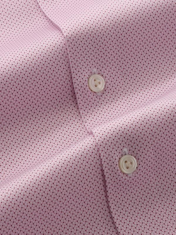 Bassano Pink Printed Full Sleeve Single Cuff Tailored Fit Classic Formal Cotton Shirt