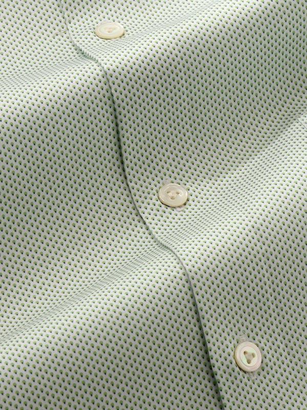 Bassano Mint Printed Full Sleeve Single Cuff Tailored Fit Classic Formal Cotton Shirt