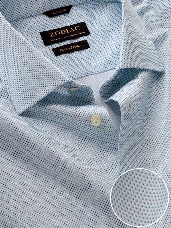 Bassano Sky Printed Single Cuff Tailored Fit Classic Formal Cotton Shirt
