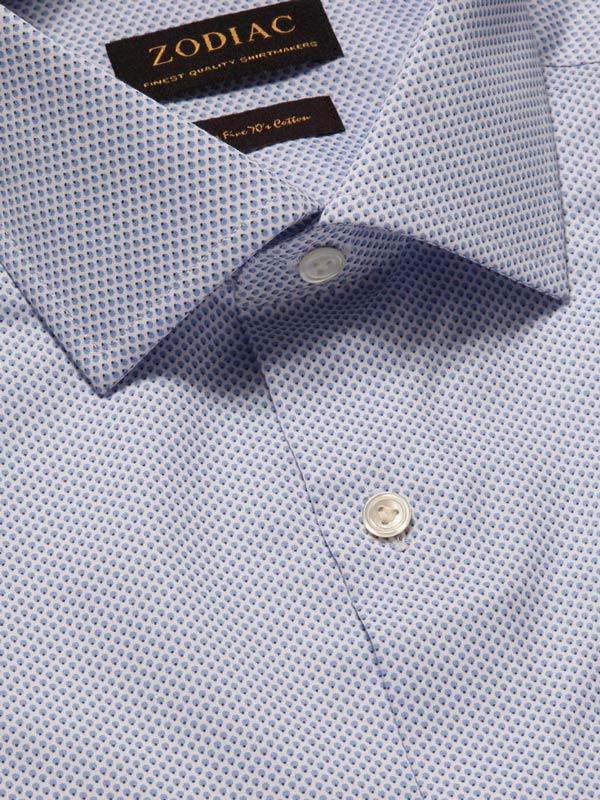 Bassano Sky Printed Full Sleeve Single Cuff Tailored Fit Classic Formal Cotton Shirt