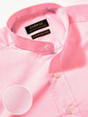 Bertolucci Pink Solid Full Sleeve Single Cuff Classic Fit Semi Formal Two Ply Mercerized Cotton Shirt