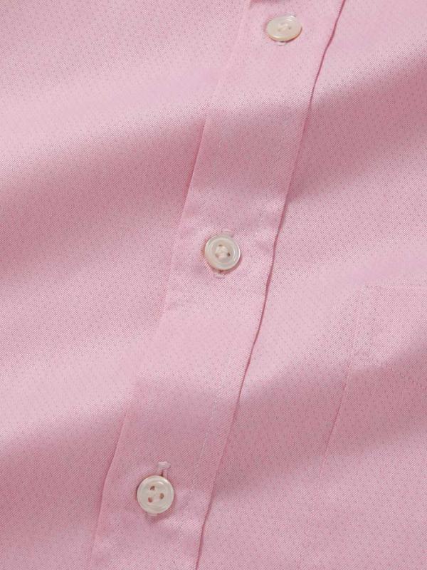 Bertolucci Pink Solid Full Sleeve Single Cuff Classic Fit Semi Formal Two Ply Mercerized Cotton Shirt