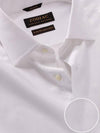 Bertolucci White Solid Full Sleeve Single Cuff Tailored Fit Classic Formal Two Ply Mercerized Cotton Shirt