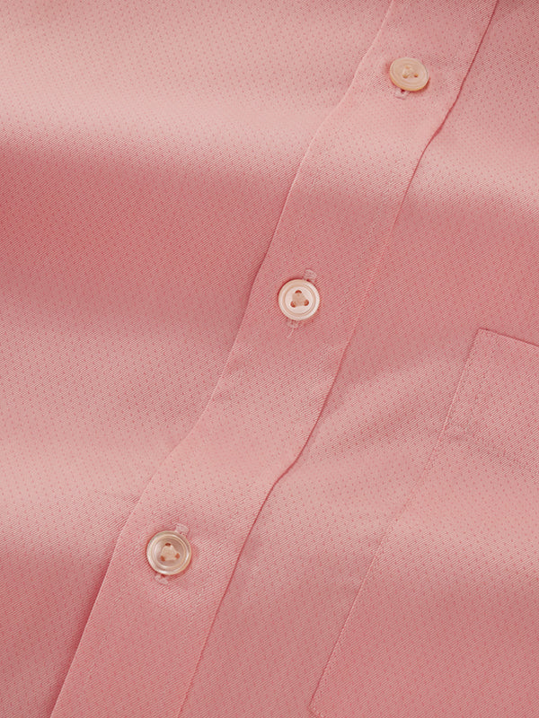 Bertolucci Pink Solid Full Sleeve Double Cuff Classic Fit Classic Formal Two Ply Mercerized Cotton Shirt