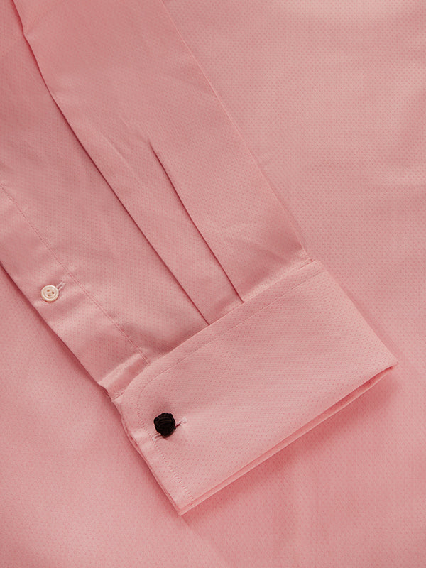 Bertolucci Pink Solid Full Sleeve Double Cuff Classic Fit Classic Formal Two Ply Mercerized Cotton Shirt