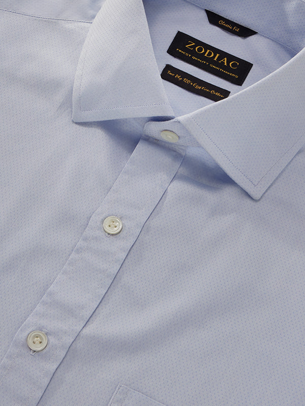 Bertolucci Sky Solid Full Sleeve Double Cuff Classic Fit Classic Formal Two Ply Mercerized Cotton Shirt