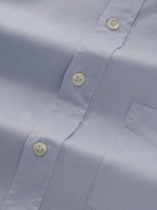Bertolucci Sky Solid Full Sleeve Double Cuff Classic Fit Classic Formal Two Ply Mercerized Cotton Shirt