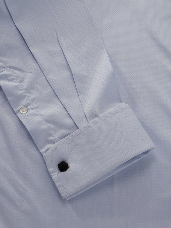 Bertolucci Sky Solid Full Sleeve Double Cuff Classic Fit Classic Formal Two Ply Mercerized Cotton Shirt