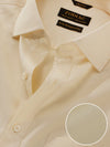 Bertolucci Cream Solid Full Sleeve Double Cuff Classic Fit Classic Formal Two Ply Mercerized Cotton Shirt