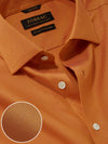 Marzeno Ochre Solid Full Sleeve Single Cuff Tailored Fit Semi Formal Dark Two Ply Mercerized Cotton Shirt