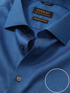 Marzeno Navy Solid Full Sleeve Single Cuff Tailored Fit Semi Formal Dark Two Ply Mercerized Cotton Shirt