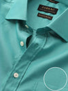 Marzeno Aqua Solid Full Sleeve Single Cuff Classic Fit Semi Formal Dark Two Ply Mercerized Cotton Shirt