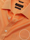Marzeno Orange Solid Full Sleeve Single Cuff Classic Fit Semi Formal Dark Two Ply Mercerized Cotton Shirt