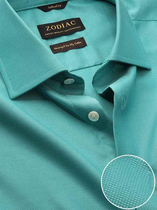 Marzeno Aqua Solid Full Sleeve Single Cuff Tailored Fit Semi Formal Dark Two Ply Mercerized Cotton Shirt