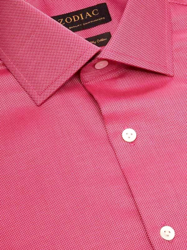 Marzeno Dark Pink Solid Full Sleeve Single Cuff Tailored Fit Semi Formal Dark Two Ply Mercerized Cotton Shirt