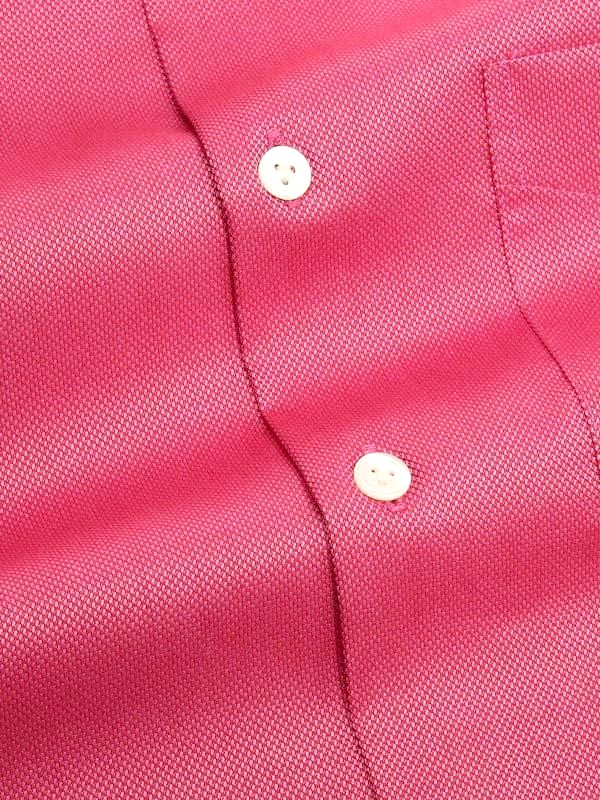 Marzeno Dark Pink Solid Full Sleeve Single Cuff Tailored Fit Semi Formal Dark Two Ply Mercerized Cotton Shirt