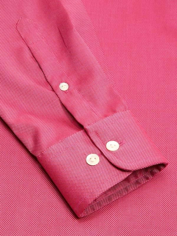 Marzeno Dark Pink Solid Full Sleeve Single Cuff Tailored Fit Semi Formal Dark Two Ply Mercerized Cotton Shirt