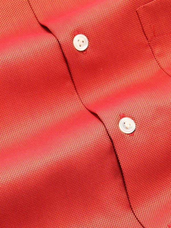 Marzeno Rust Solid Full Sleeve Single Cuff Tailored Fit Semi Formal Dark Two Ply Mercerized Cotton Shirt