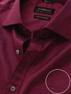 Marzeno Maroon Solid Full Sleeve Single Cuff Classic Fit Semi Formal Dark Two Ply Mercerized Cotton Shirt