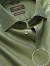 Marzeno Green Solid Full Sleeve Single Cuff Tailored Fit Semi Formal Dark Two Ply Mercerized Cotton Shirt