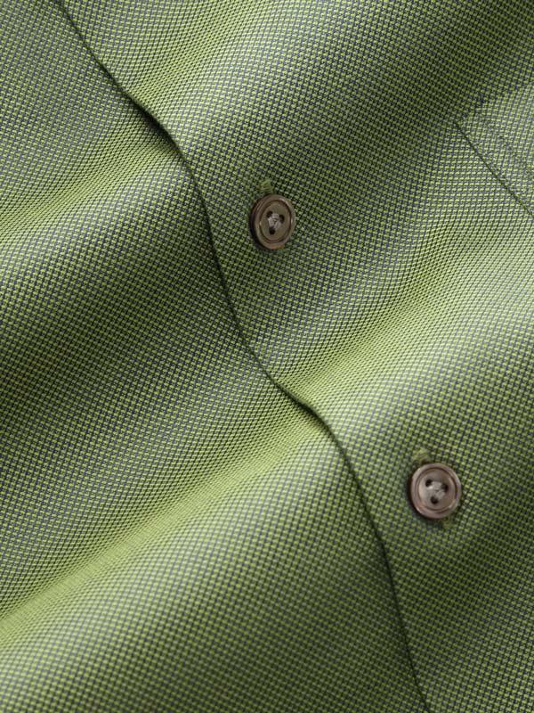 Marzeno Green Solid Full Sleeve Single Cuff Tailored Fit Semi Formal Dark Two Ply Mercerized Cotton Shirt