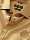 Marzeno Ochre Solid Full Sleeve Single Cuff Classic Fit Semi Formal Dark Two Ply Mercerized Cotton Shirt