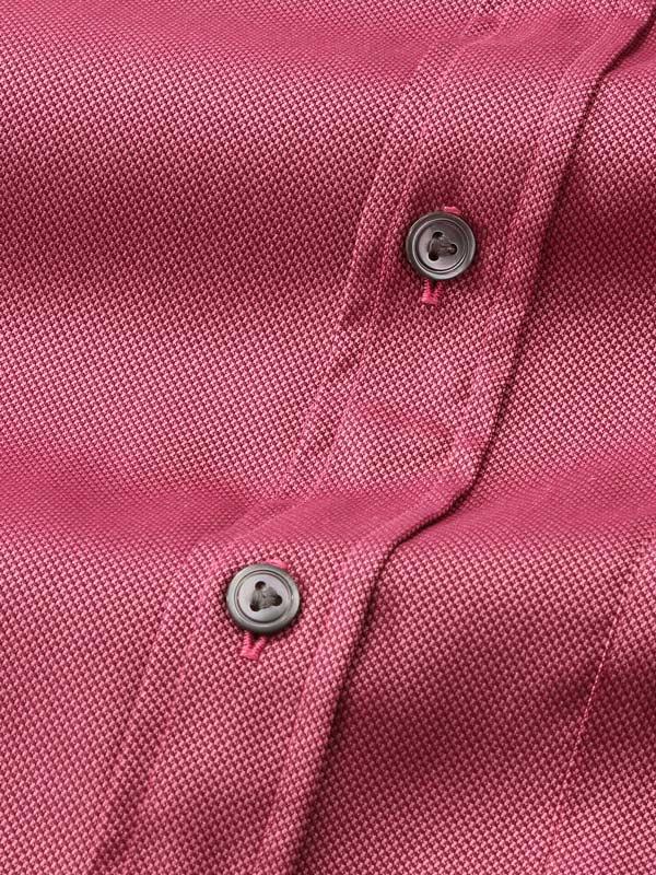 Marzeno Dark Pink Solid Full Sleeve Single Cuff Classic Fit Semi Formal Dark Two Ply Mercerized Cotton Shirt